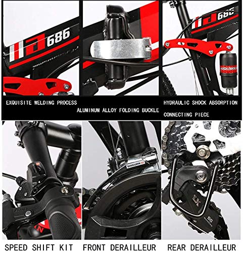 Amazon | 大人の折り畳み式マウンテンバイク、26インチ21/24/27